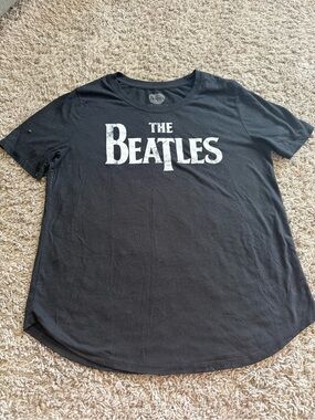 The Beatles Black Short Sleeve Logo Tee